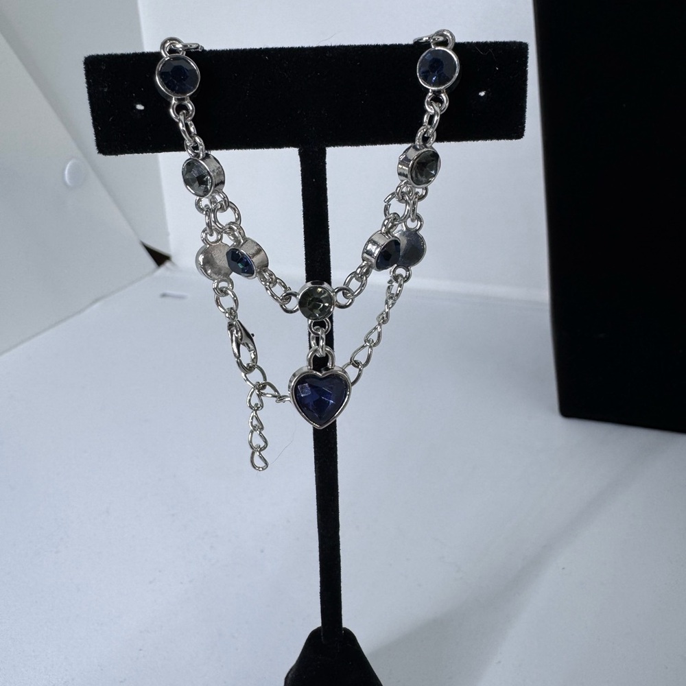 Blue Heart Charm Bracelet